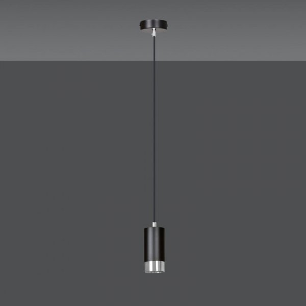 LAMPA WISZĄCA TUBA NAD STÓŁ DO KUCHNI JADALNI EMIBIG FUMIKO 1 BL/CHROME