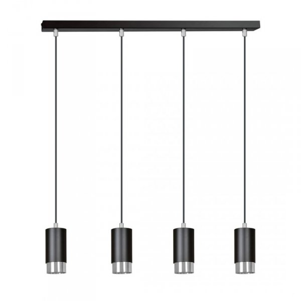 LAMPA WISZĄCA TUBA NAD STÓŁ DO KUCHNI JADALNI EMIBIG FUMIKO 4 BL/CHROME