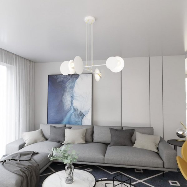 LAMPA WISZĄCA NOWOCZESNA DO SALONU POKOJU EMIBIG IDEA 4 WHITE