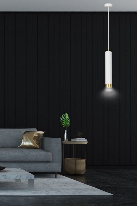 LAMPA WISZĄCA NAD STÓŁ DO KUCHNI JADALNI TUBA EMIBIG KIBO 1 WH/GOLD