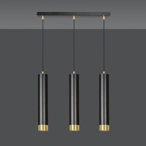 LAMPA WISZĄCA NAD STÓŁ DO KUCHNI JADALNI TUBA EMIBIG KIBO 3 BL/GOLD