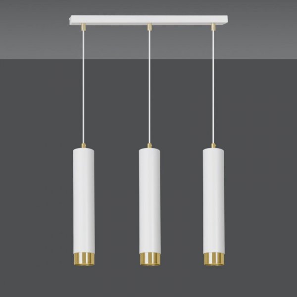 LAMPA WISZĄCA NAD STÓŁ DO KUCHNI JADALNI TUBA EMIBIG KIBO 3 WH/GOLD