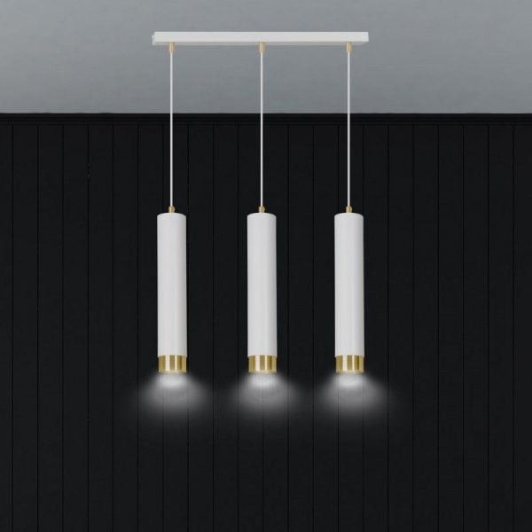 LAMPA WISZĄCA NAD STÓŁ DO KUCHNI JADALNI TUBA EMIBIG KIBO 3 WH/GOLD