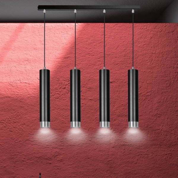 LAMPA WISZĄCA NAD STÓŁ DO KUCHNI JADALNI TUBA EMIBIG KIBO 4 BL/CHROME