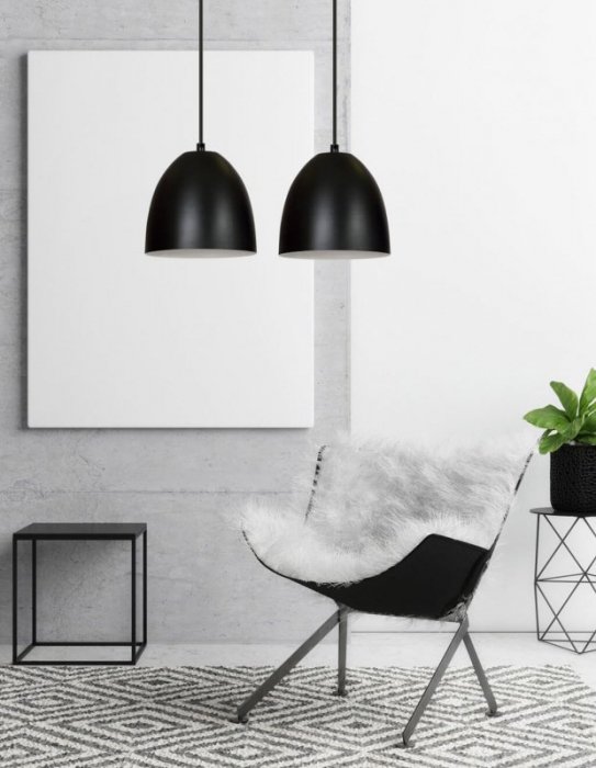 LAMPA WISZĄCA METALOWA KOPUŁA NAD STÓŁ WYSPĘ EMIBIG LENOX 2 BLACK / WHITE
