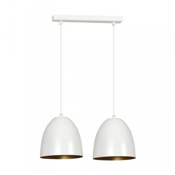LAMPA WISZĄCA METALOWA KOPUŁA NAD STÓŁ WYSPĘ EMIBIG LENOX 2 WHITE / GOLD