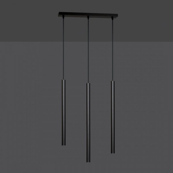 LAMPA WISZĄCA TUBA NAD STÓŁ BAR WYSPĘ DO KUCHNI JADALNI EMIBIG SELTER 3 BLACK