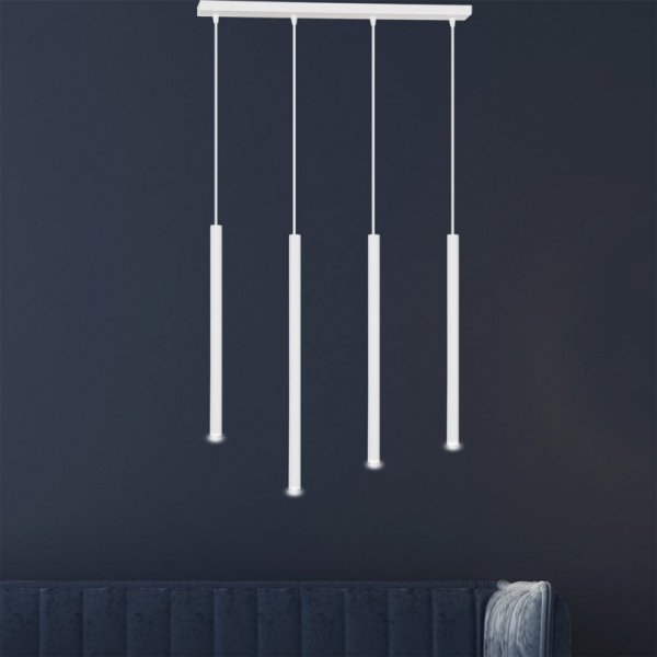 LAMPA WISZĄCA TUBA NAD STÓŁ BAR WYSPĘ DO KUCHNI JADALNI EMIBIG SELTER 4 WHITE