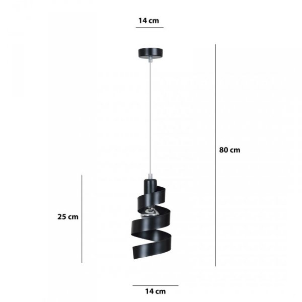 LAMPA WISZĄCA DEKORACYJNA NAD STÓŁ SPIRALA EMIBIG SAGA 1 BLACK