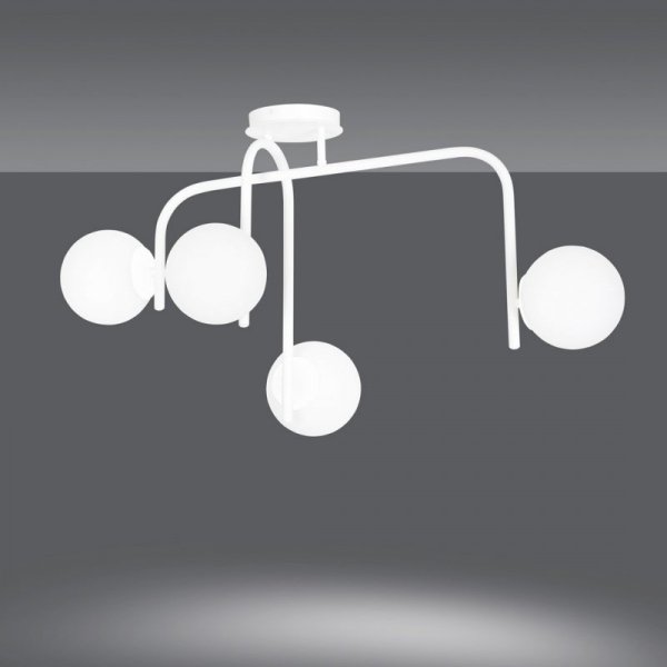 LAMPA SUFITOWA KULE BIAŁE DO POKOJU SYPIALNI SALONU EMIBIG KALF 4B WHITE