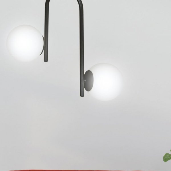 LAMPA SUFITOWA KULE BIAŁE DO POKOJU SYPIALNI SALONU EMIBIG KALF 2 BLACK