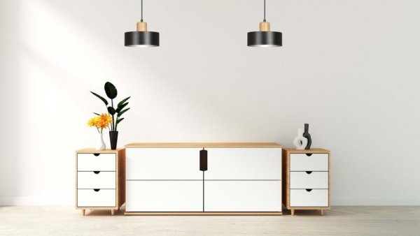 LAMPA WISZĄCA NAD STÓŁ Z DREWNEM EMIBIG TORIN 1 BLACK