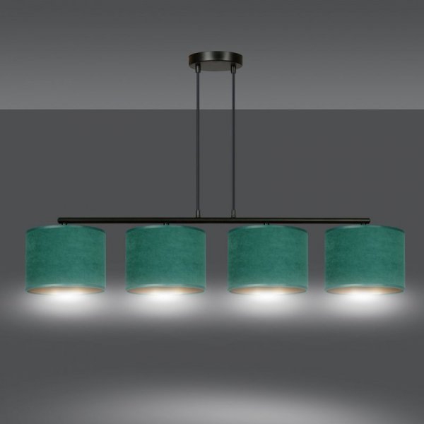 LAMPA CZARNA Z ABAŻUREM BUTELKOWA ZIELEŃ EMIBIG HILDE 4 BL GREEN