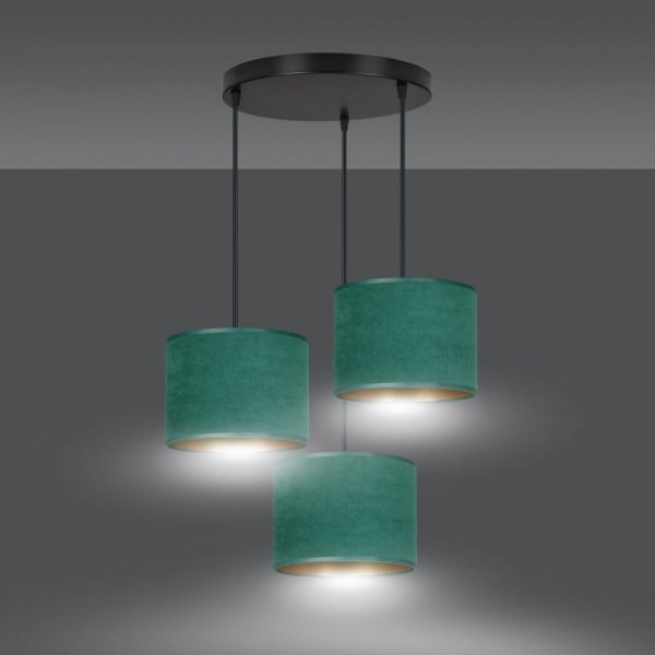 LAMPA CZARNA Z ABAŻUREM BUTELKOWA ZIELEŃ EMIBIG HILDE 3 BL PREMIUM GREEN