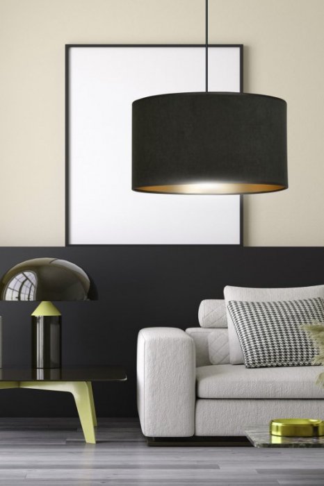 LAMPA CZARNA Z CZARNYM ABAŻUREM EMIBIG HILDE 1 BL BLACK