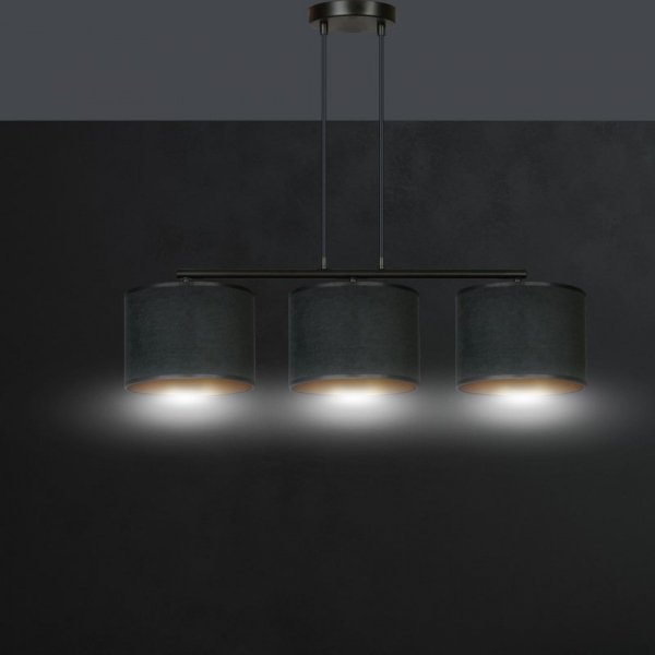 LAMPA CZARNA Z CZARNYM ABAŻUREM EMIBIG HILDE 3 BL BLACK