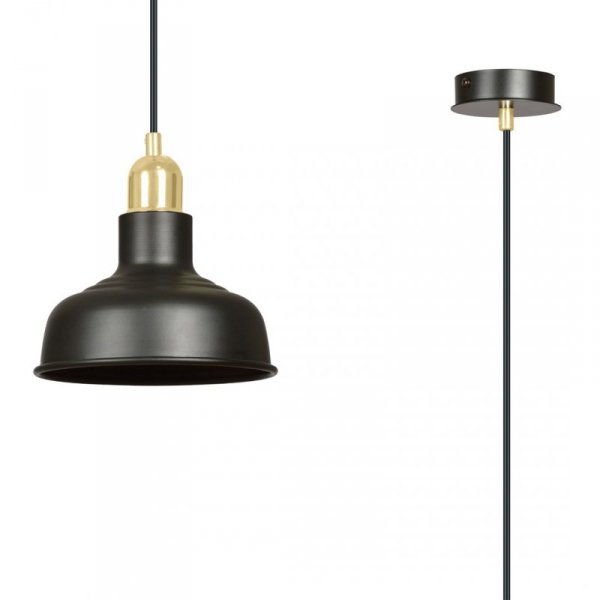 LAMPA WISZĄCA CZARNO ZŁOTA METALOWA LOFT NAD STÓŁ EMIBIG IBOR 1 BLACK