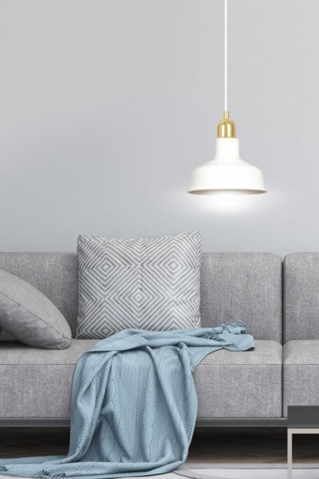 LAMPA WISZĄCA BIAŁO ZŁOTA METALOWA NAD STÓŁ EMIBIG IBOR 1 WHITE
