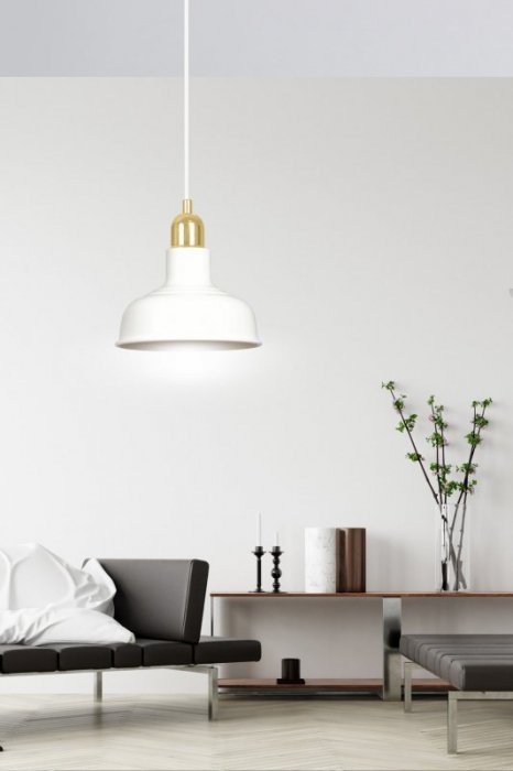 LAMPA WISZĄCA BIAŁO ZŁOTA METALOWA NAD STÓŁ EMIBIG IBOR 1 WHITE