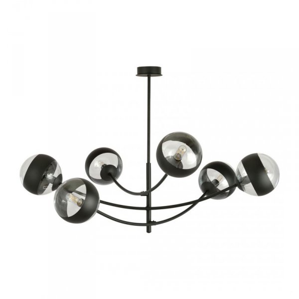 LAMPA WISZĄCA NOWOCZESNA KULE SZKLANE EMIBIG HUNTER 6 BLACK/STRIPE