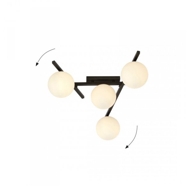 LAMPA SUFITOWA PLAFON KULE NOWOCZESNA EMIBIG SMART 4 BLACK/OPAL