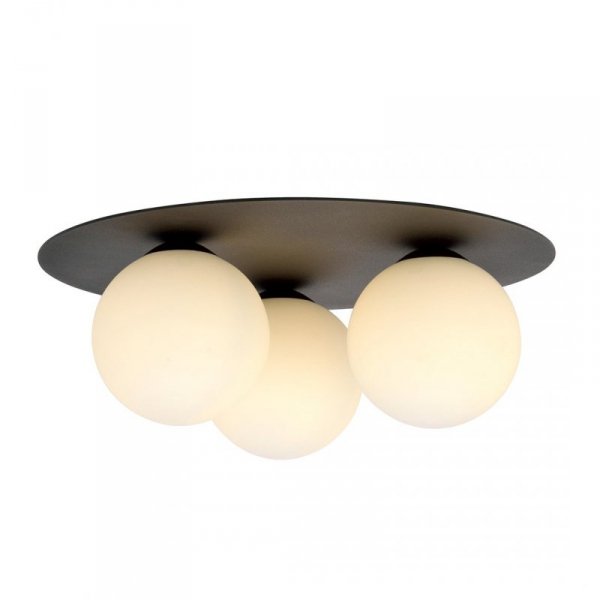 LAMPA SUFITOWA PLAFON CZARNY KULE SZKLANE EMIBIG SOLAR 3 BLACK/OPAL