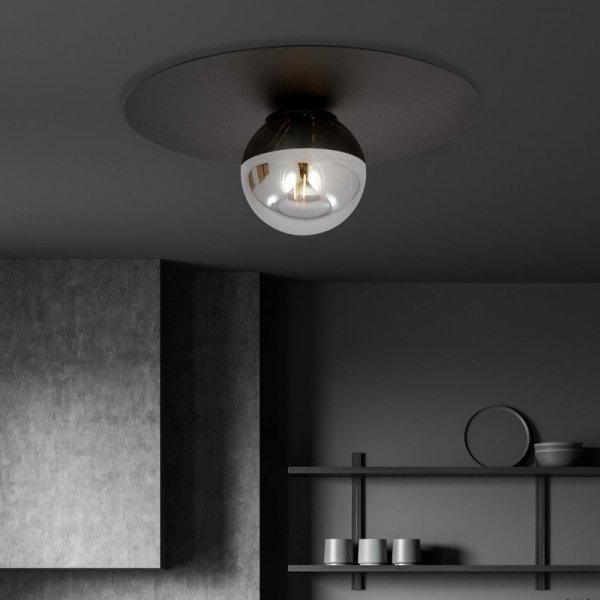 LAMPA SUFITOWA PLAFON CZARNY KULE SZKLANE EMIBIG SOLAR 1 BLACK/GRAFIT