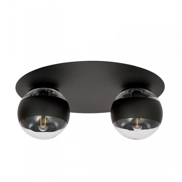 LAMPA SUFITOWA PLAFON CZARNY KULE SZKLANE EMIBIG SOLAR 2 BLACK/STRIPE