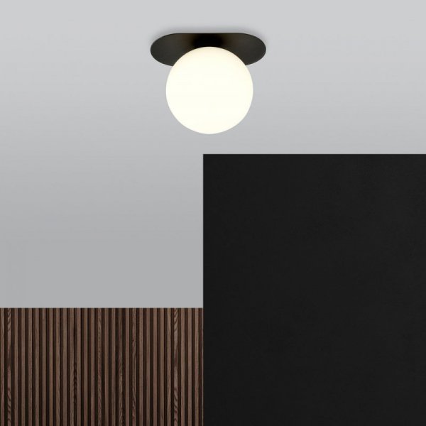 LAMPA SUFITOWA NOWOCZESNA PLAFON KULE SZKLANE EMIBIG PLAZA 1 BLACK/OPAL