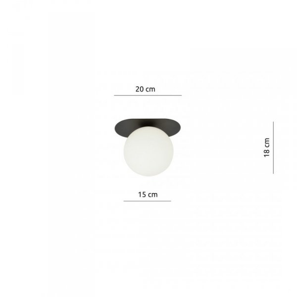 LAMPA SUFITOWA NOWOCZESNA PLAFON KULE SZKLANE EMIBIG PLAZA 1 BLACK/OPAL