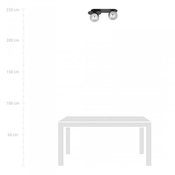LAMPA SUFITOWA NOWOCZESNA PLAFON KULE SZKLANE EMIBIG PLAZA 2 BLACK/GRAFIT