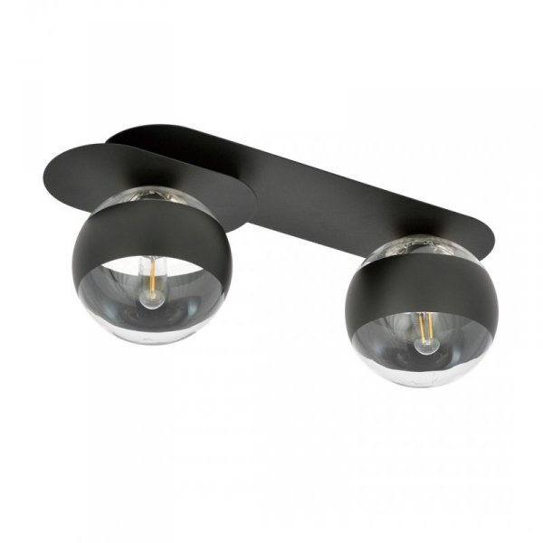 LAMPA SUFITOWA NOWOCZESNA PLAFON KULE SZKLANE EMIBIG PLAZA 2 BLACK/STRIPE