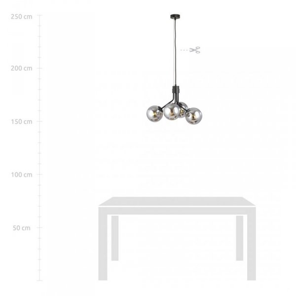 LAMPA WISZĄCA CZARNA NOWOCZESNA KLOSZE KULE EMIBIG NOVA 4  BLACK/GRAFIT