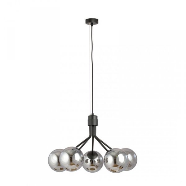 LAMPA WISZĄCA CZARNA NOWOCZESNA KLOSZE KULE EMIBIG NOVA 5  BLACK/GRAFIT
