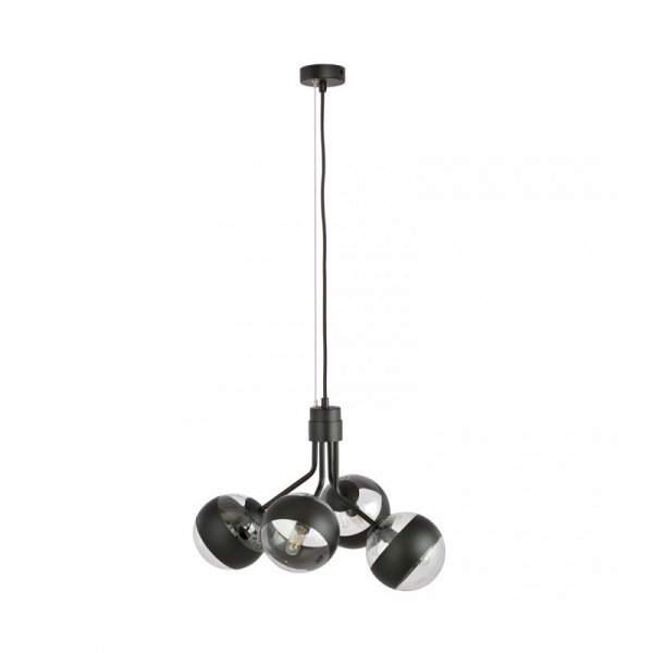 LAMPA WISZĄCA CZARNA NOWOCZESNA KLOSZE KULE EMIBIG NOVA 4  BLACK/STRIPE