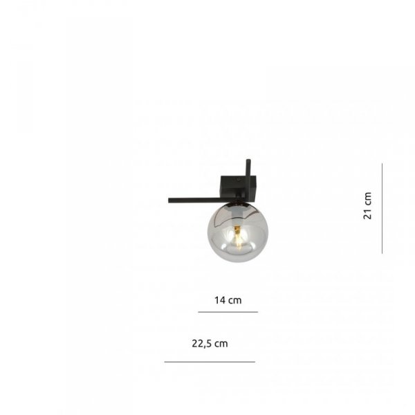 LAMPA SUFITOWA PLAFON CZARNY KLOSZ KULA EMIBIG IMAGO 1G BLACK/GRAFIT