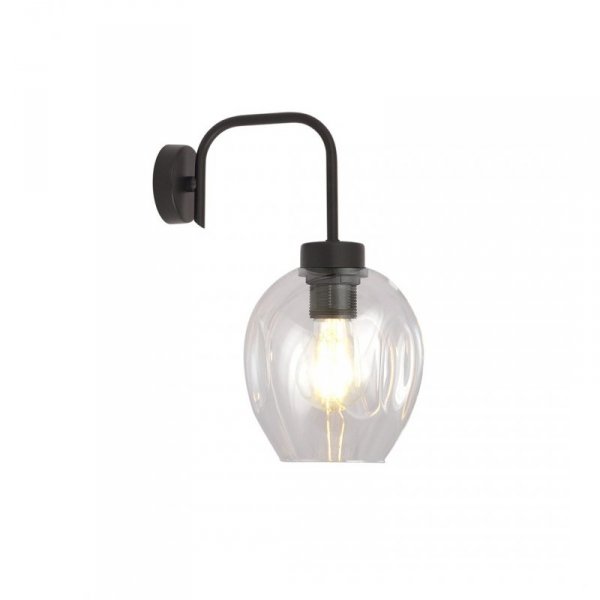 KINKIET CZARNY NOWOCZESNY SZKLANY EMIBIG LUKKA K1 BLACK/TRANSPARENT