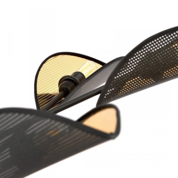 LAMPA WISZĄCA CZARNA DEKORACYJNA DO POKOJU SALONU EMIBIG VENE 6 BLACK/GOLD