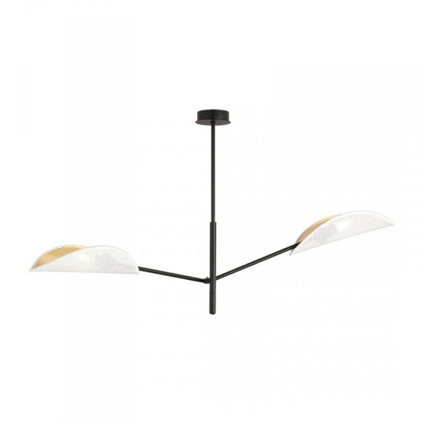 LAMPA WISZĄCA CZARNA DEKORACYJNA DO POKOJU SALONU EMIBIG VENE 2 WHITE/GOLD