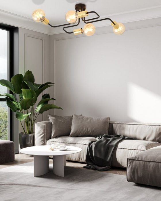 LAMPA SUFITOWA PLAFON INDUSTRIALNY LOFT EMIBIG VEKEN 4 GOLD