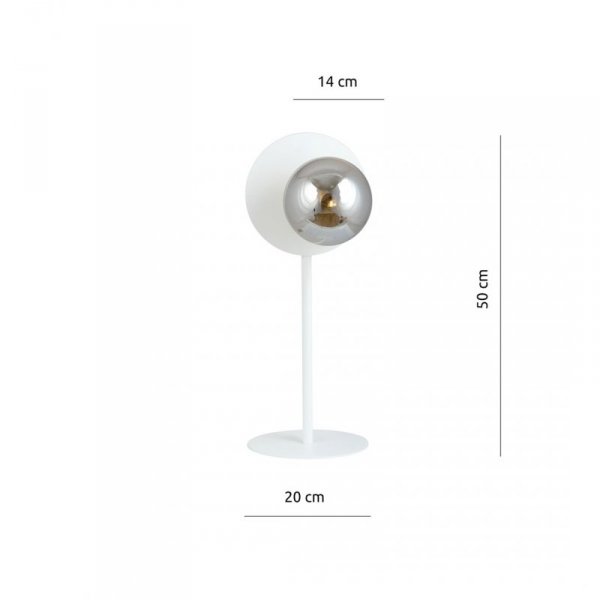 LAMPA STOŁOWA NOCNA KULA BIAŁA EMIBIG OSLO LN WHITE/GRAFIT