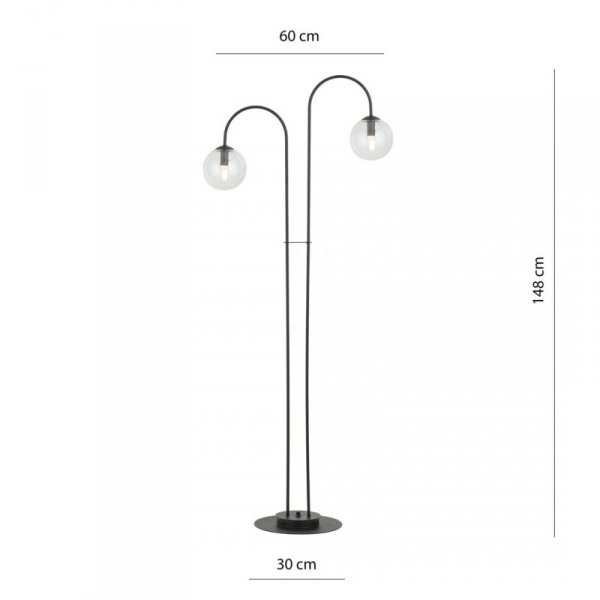 LAMPA PODŁOGOWA NOWOCZESNA KULE EMIBIG ARCHI LP2 BL TRANSPARENT oprawa oświetleniowa