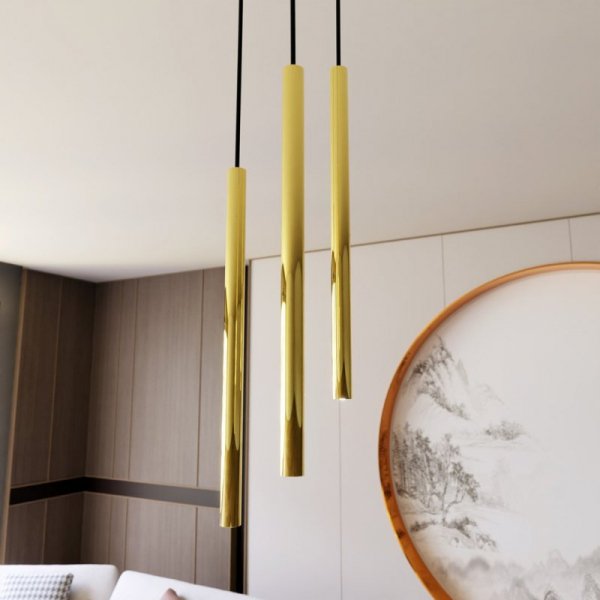 LAMPA WISZĄCA TUBA NAD STÓŁ BAR WYSPĘ DO KUCHNI JADALNI EMIBIG SELTER 3 PREMIUM GOLD  oprawa oświetleniowa