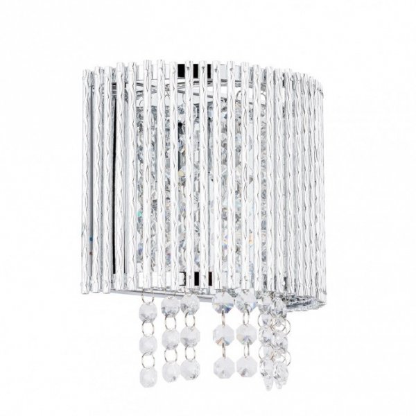 ITALUX ANABELLA W0207-01D-F4QL LAMPA KINKIET SREBRNY Z KRYSZTAŁKAMI DO SALONU 