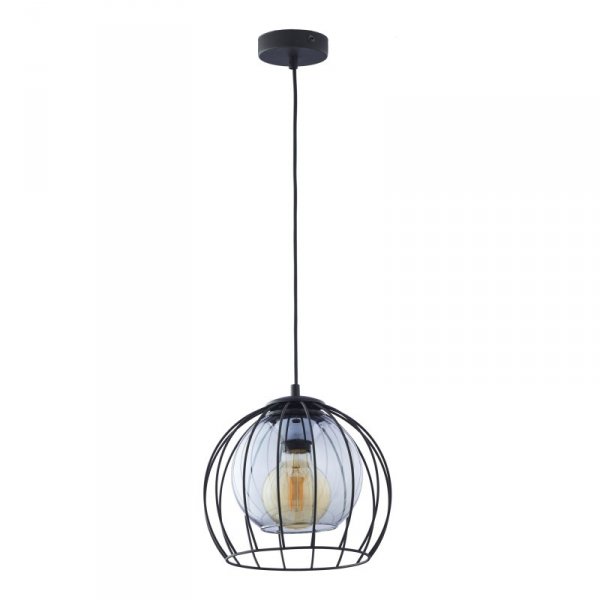 TK LIGHTING UNIVERSO BLACK 3154 LAMPA WISZĄCA CZARNA DRUCIANA Z KLOSZEM