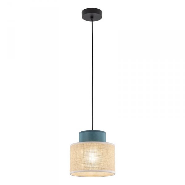 TK LIGHTING LAMPA Z ABAŻUREM DUO JUTA GREEN LAMPA WISZACA 1