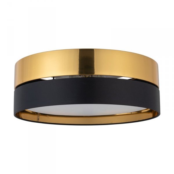 TK LIGHTING HILTON BLACK/GOLD 4180  LAMPA SUFITOWA PLAFON CZARNO ZŁOTY ABAŻUR DUŻY 45CM