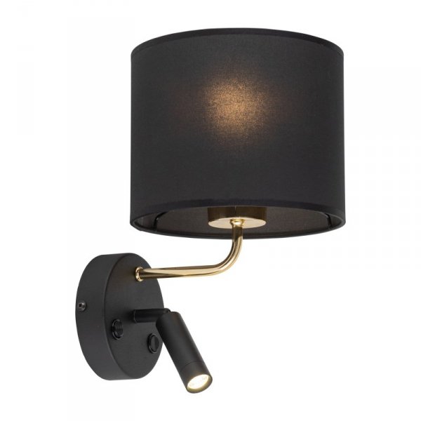 TK LIGHTING RICHI BLACK/GOLD 4234 KINKIET CZARNO ZŁOTY DO CZYTANIA DO SYPIALNI Z WŁĄCZNIKIEM