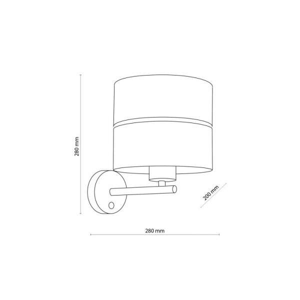 TK LIGHTING HILTON BLACK/GOLD 4344 KINKIET CZARNO ZŁOTY Z WŁĄCZNIKIEM Z ABAŻUREM