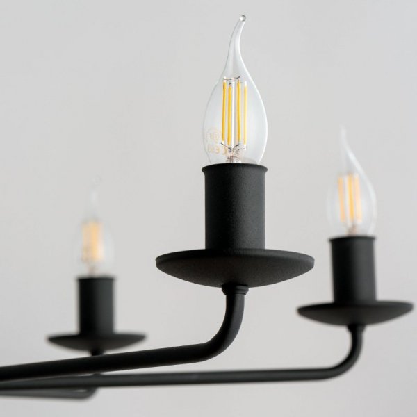TK LIGHTING LIMAL 4612 LAMPA WISZĄCA ŻYANDOLKLASYCZNY ŚWIECZNIKOWY CZARNY